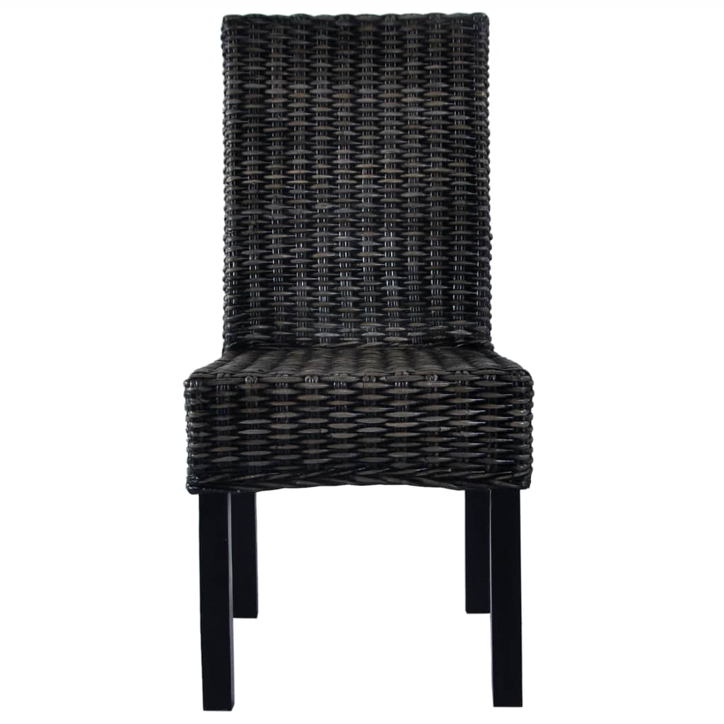spisebordsstole 4 stk. kubu-rattan og mangotræ sort
