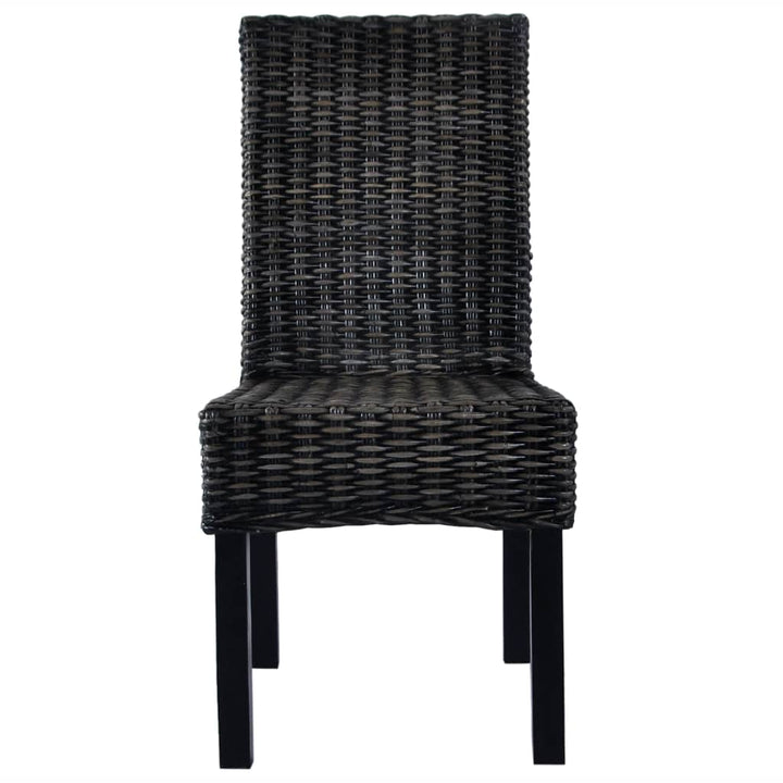 spisebordsstole 4 stk. kubu-rattan og mangotræ sort