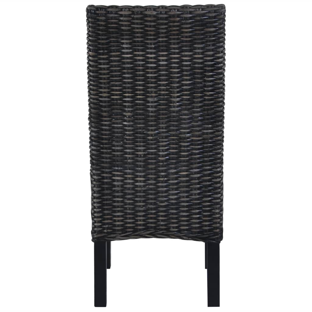 spisebordsstole 4 stk. kubu-rattan og mangotræ sort