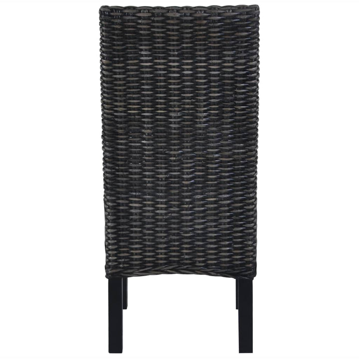 spisebordsstole 4 stk. kubu-rattan og mangotræ sort