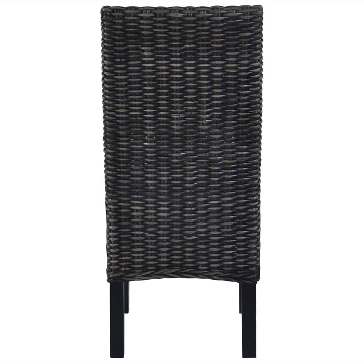 spisebordsstole 6 stk. kubu-rattan og mangotræ sort