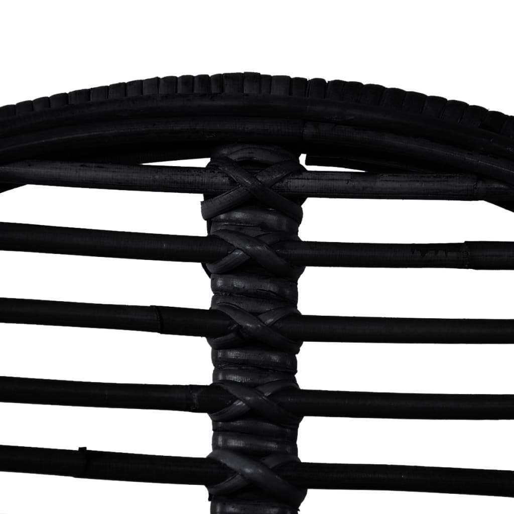 spisebordsstole 6 stk. naturligt rattan sort