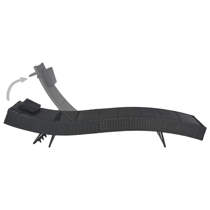 liggestol polyrattan og textilene sort