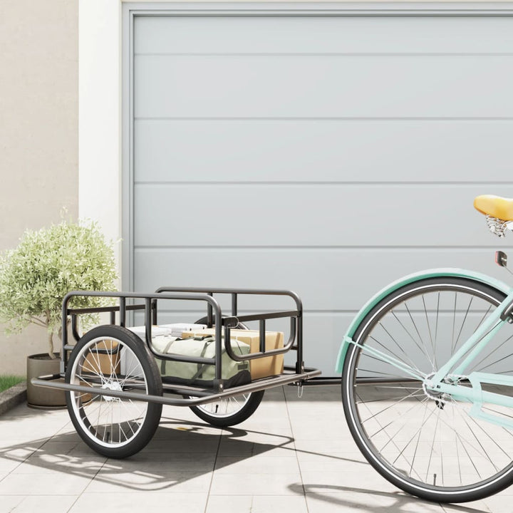 cykelanhænger 130x73x48,5 cm stål sort