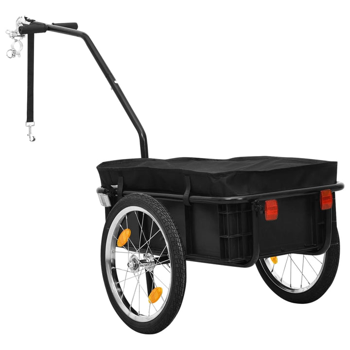 cykeltrailer/trækvogn 155x60x83 cm stål sort