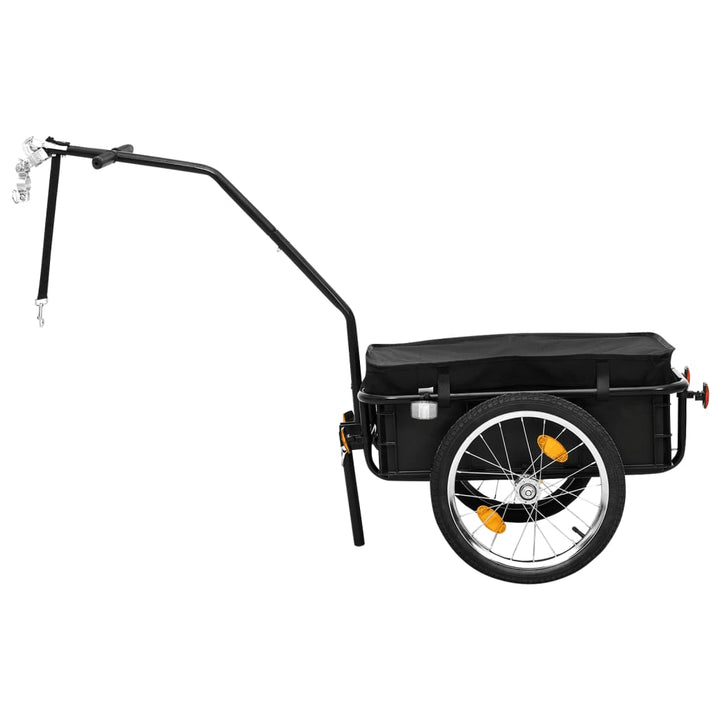 cykeltrailer/trækvogn 155x60x83 cm stål sort