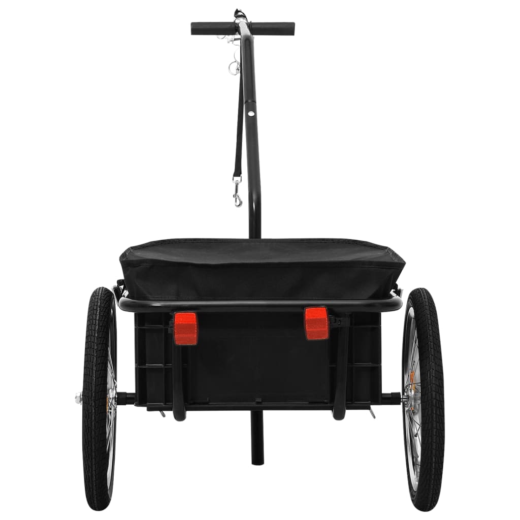 cykeltrailer/trækvogn 155x60x83 cm stål sort