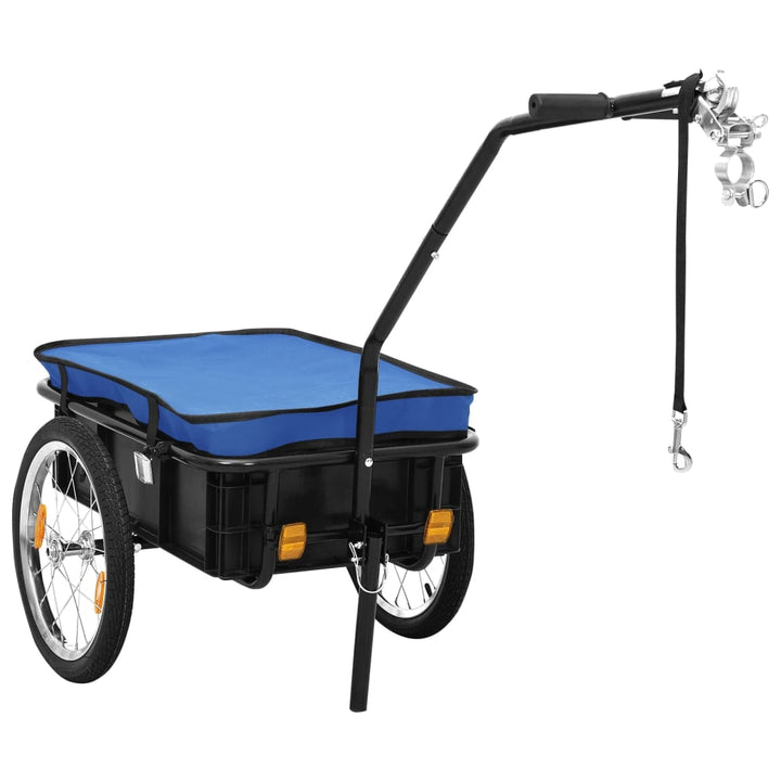 cykeltrailer/trækvogn 155x60x83 cm stål blå