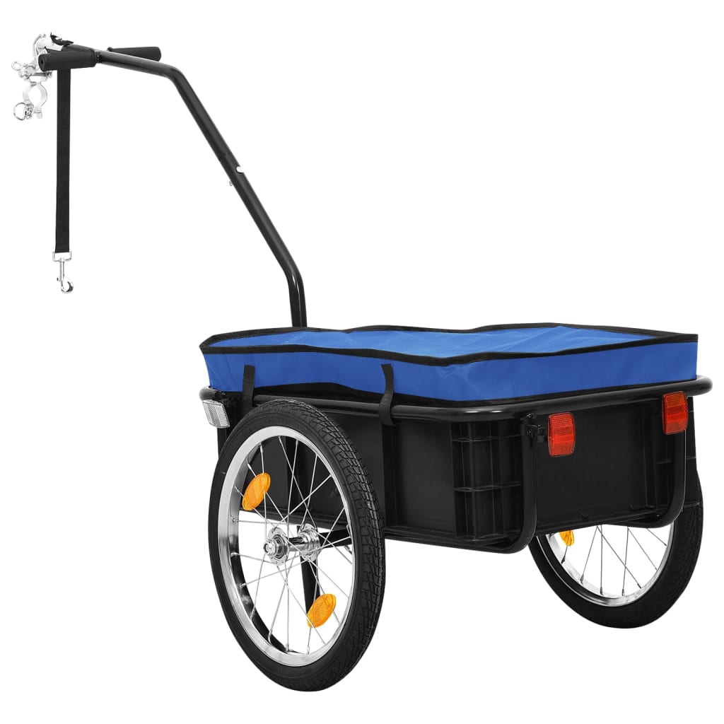 cykeltrailer/trækvogn 155x60x83 cm stål blå
