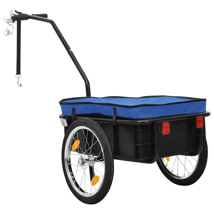 cykeltrailer/trækvogn 155x60x83 cm stål blå