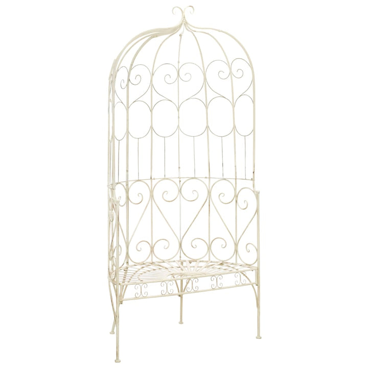 havebænk 95 cm jern antikhvid