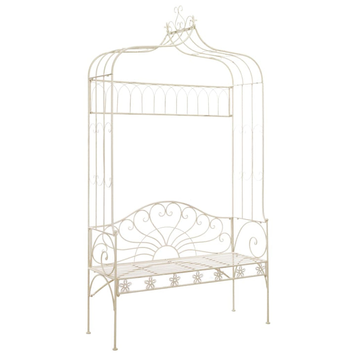 havebænk 122 cm jern antikhvid