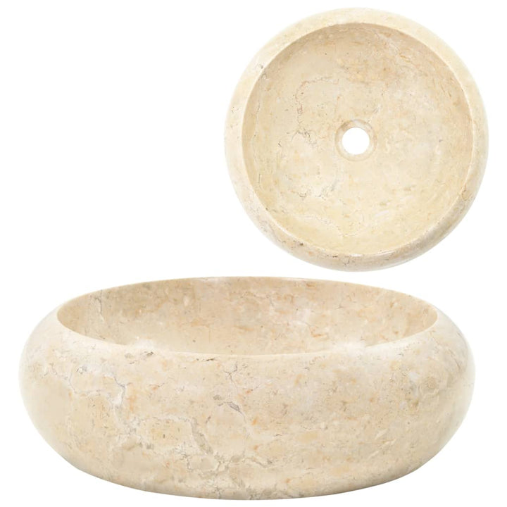 håndvask 40x12 cm marmor cremefarvet