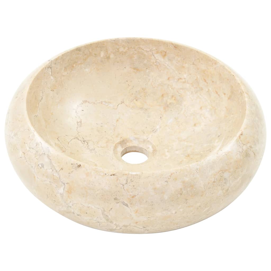 håndvask 40x12 cm marmor cremefarvet