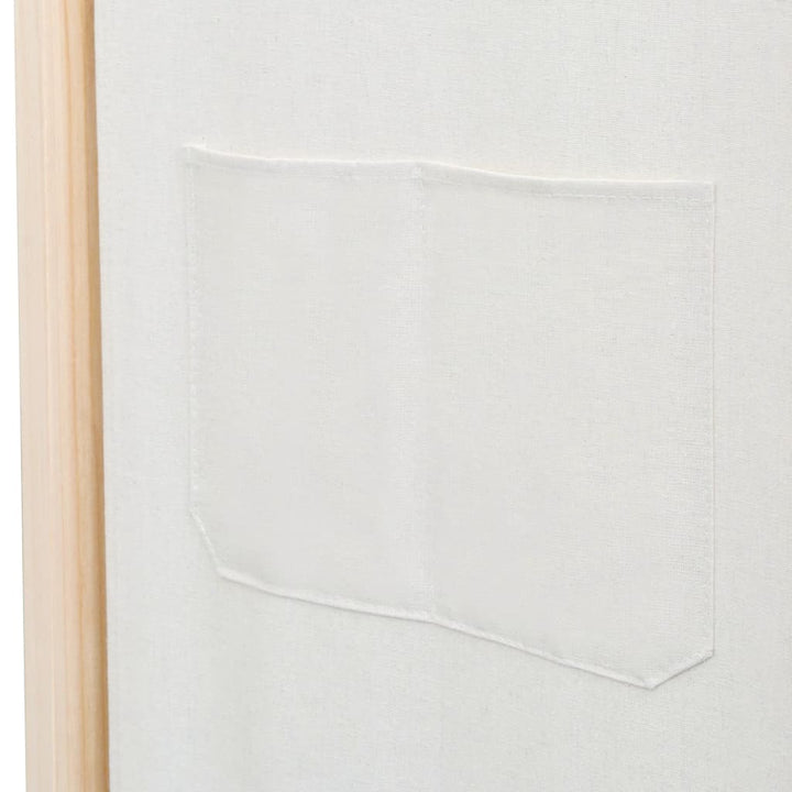6-panelers rumdeler 240 x 170 x 4 cm stof cremefarvet