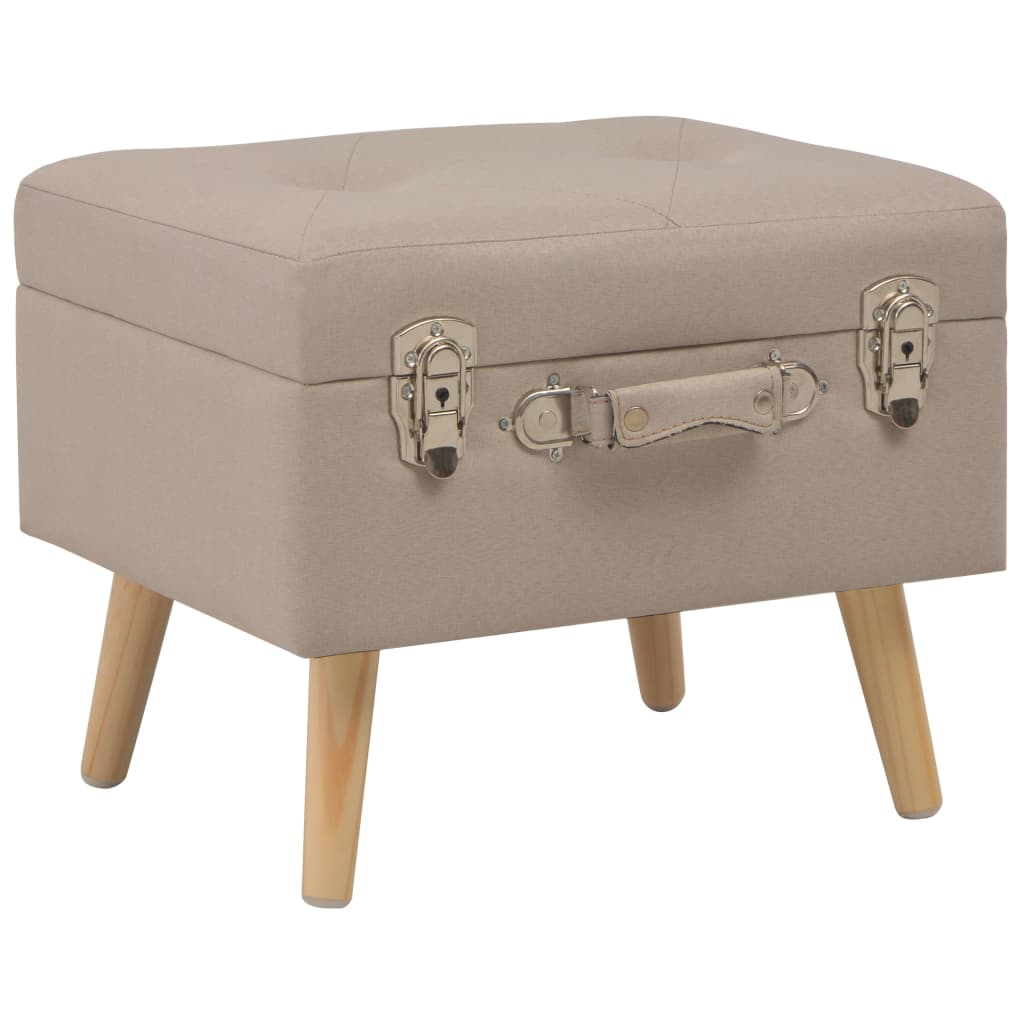 opbevaringstaburetter 3 stk. stof beige