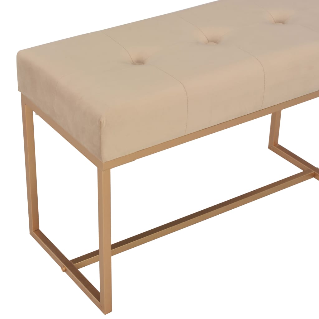 bænk i fløjl 80 cm beige