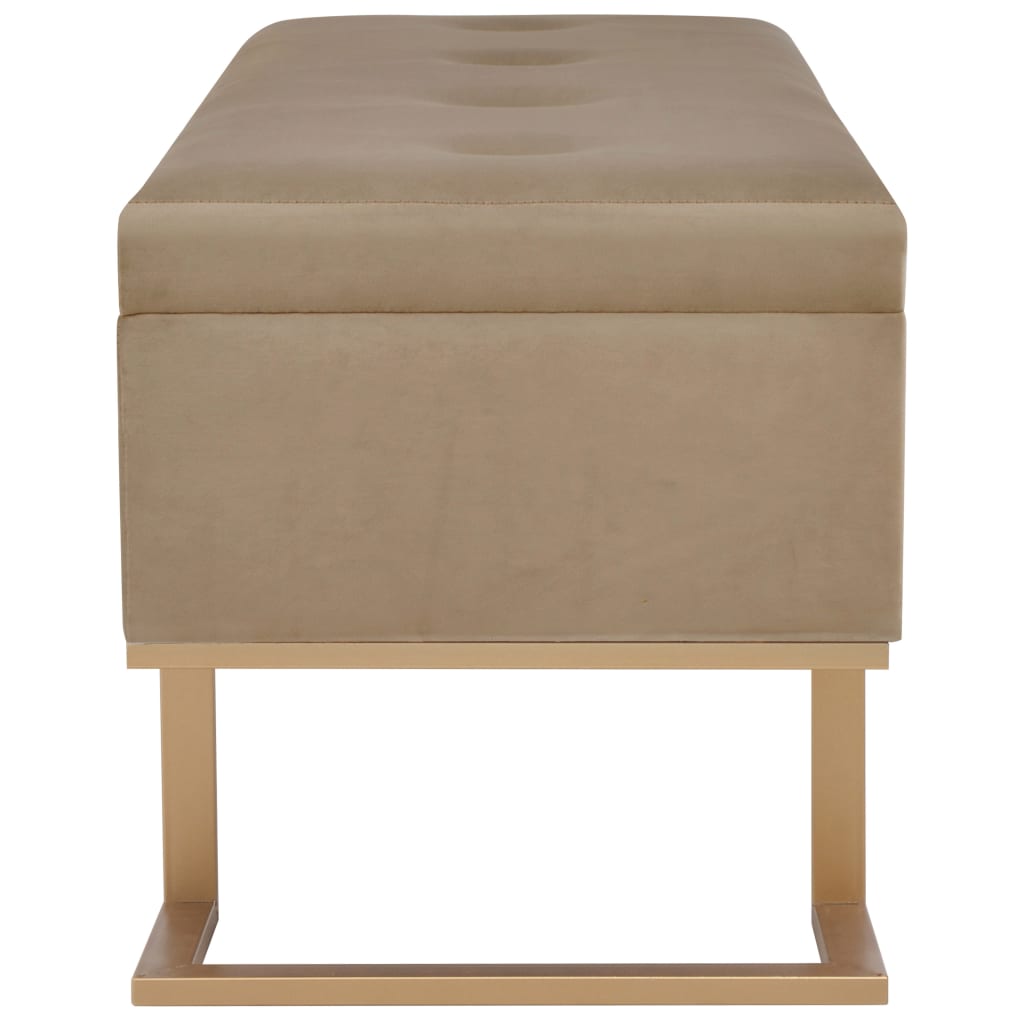 bænk med opbevaringsrum 105 cm fløjl beige