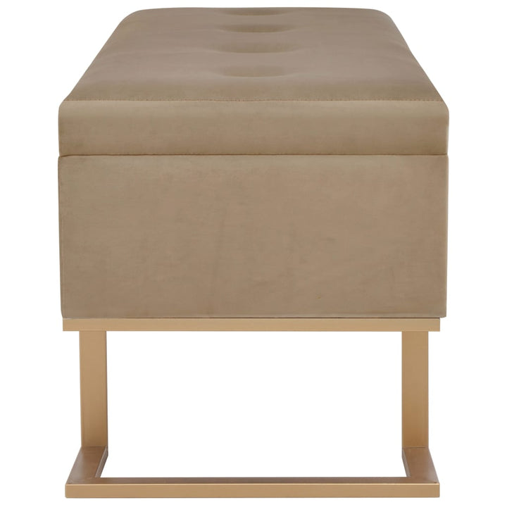 bænk med opbevaringsrum 105 cm fløjl beige
