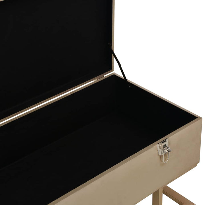 bænk med opbevaringsrum 105 cm fløjl beige