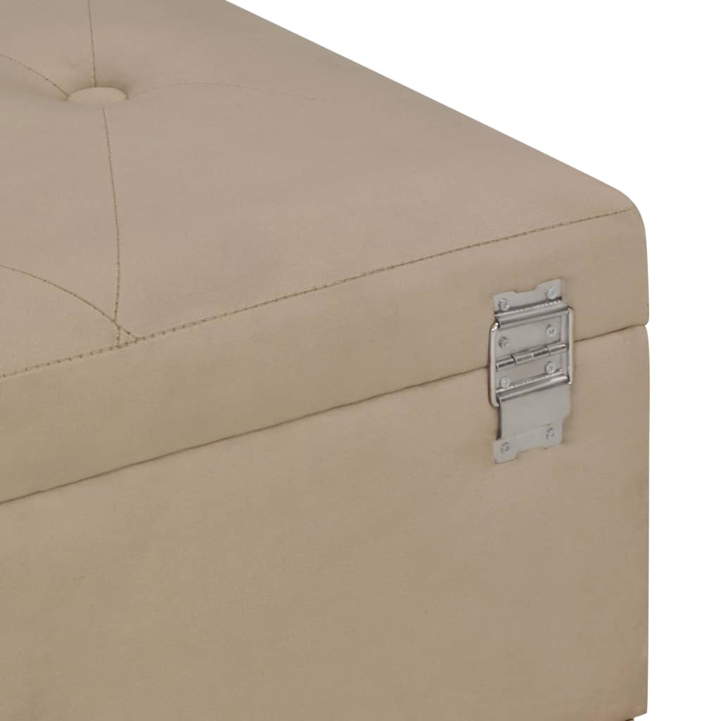 bænk med opbevaringsrum 105 cm fløjl beige
