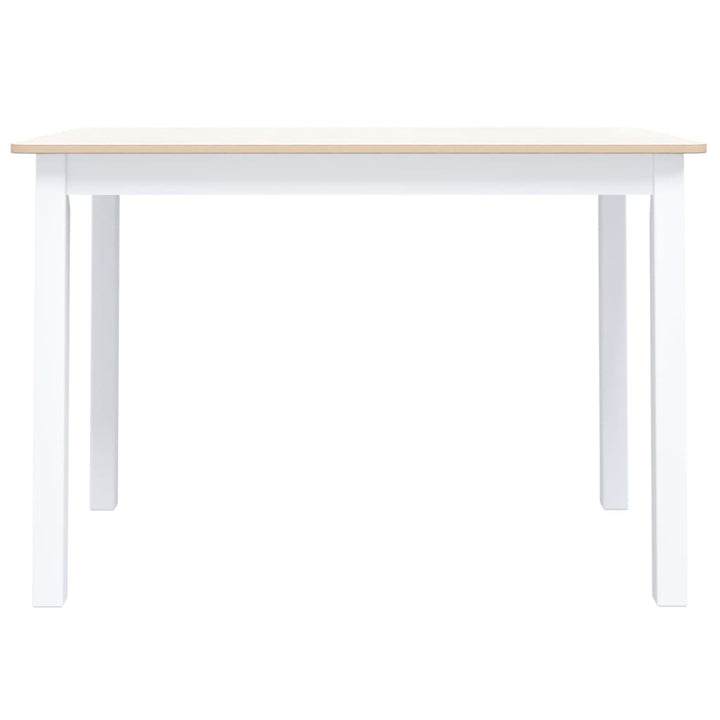 spisebord 114 x 71 x 75 cm massivt gummitræ hvid og brun