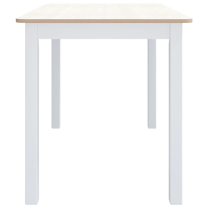 spisebord 114 x 71 x 75 cm massivt gummitræ hvid og brun
