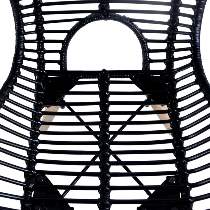 spisebordsstole 6 stk. naturligt rattan sort