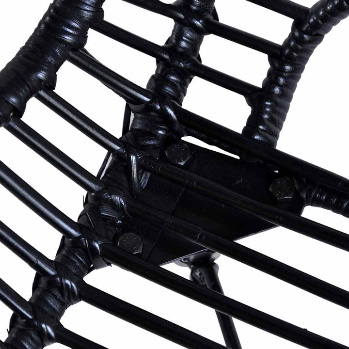 spisebordsstole 6 stk. naturligt rattan sort