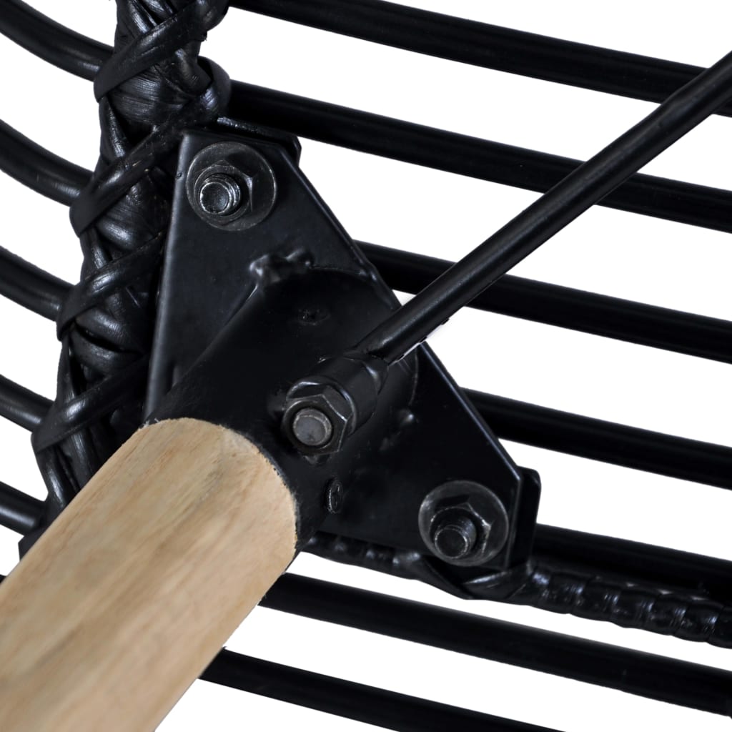 spisebordsstole 6 stk. naturligt rattan sort