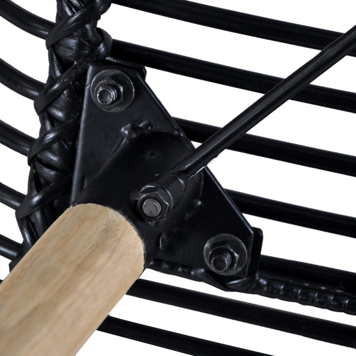 spisebordsstole 6 stk. naturligt rattan sort