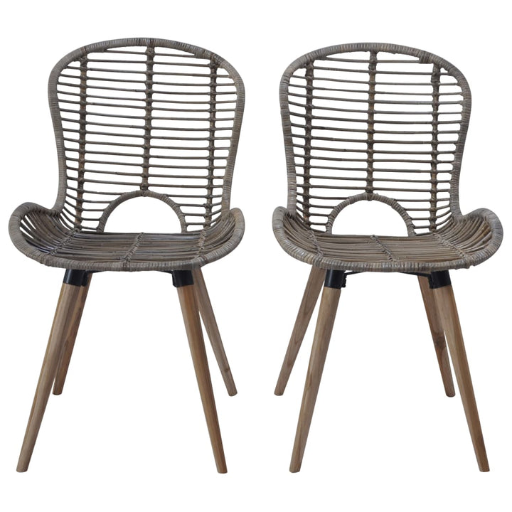 spisebordsstole 6 stk. naturligt rattan brun