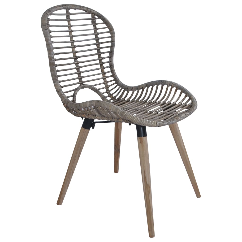spisebordsstole 6 stk. naturligt rattan brun