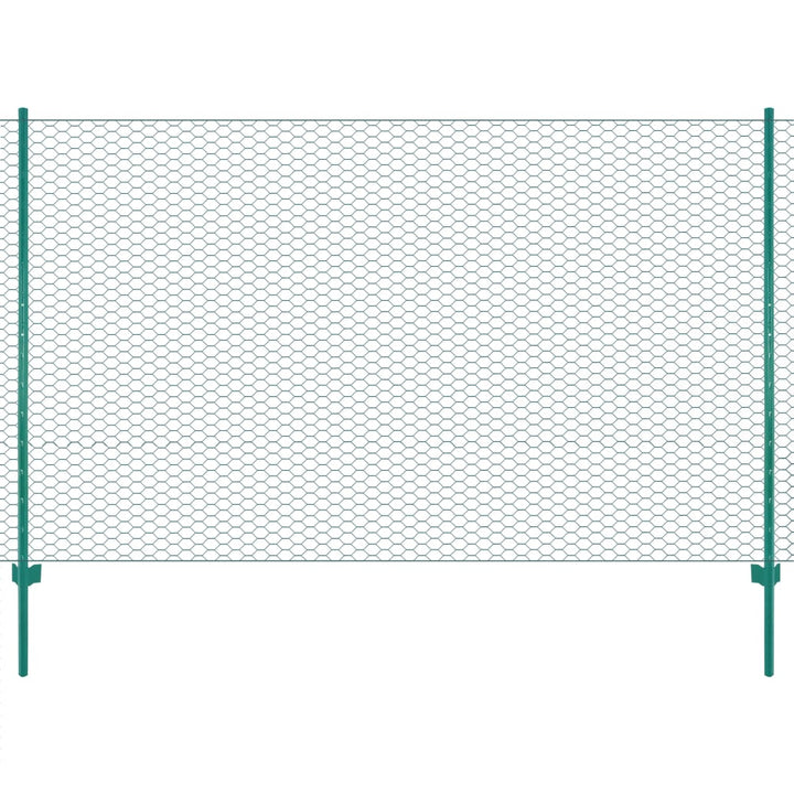 trådhegn med stolper 25 x 2 m stål grøn