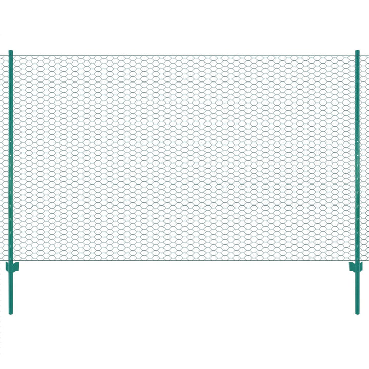 trådhegn med stolper 25 x 1,5 m stål grøn