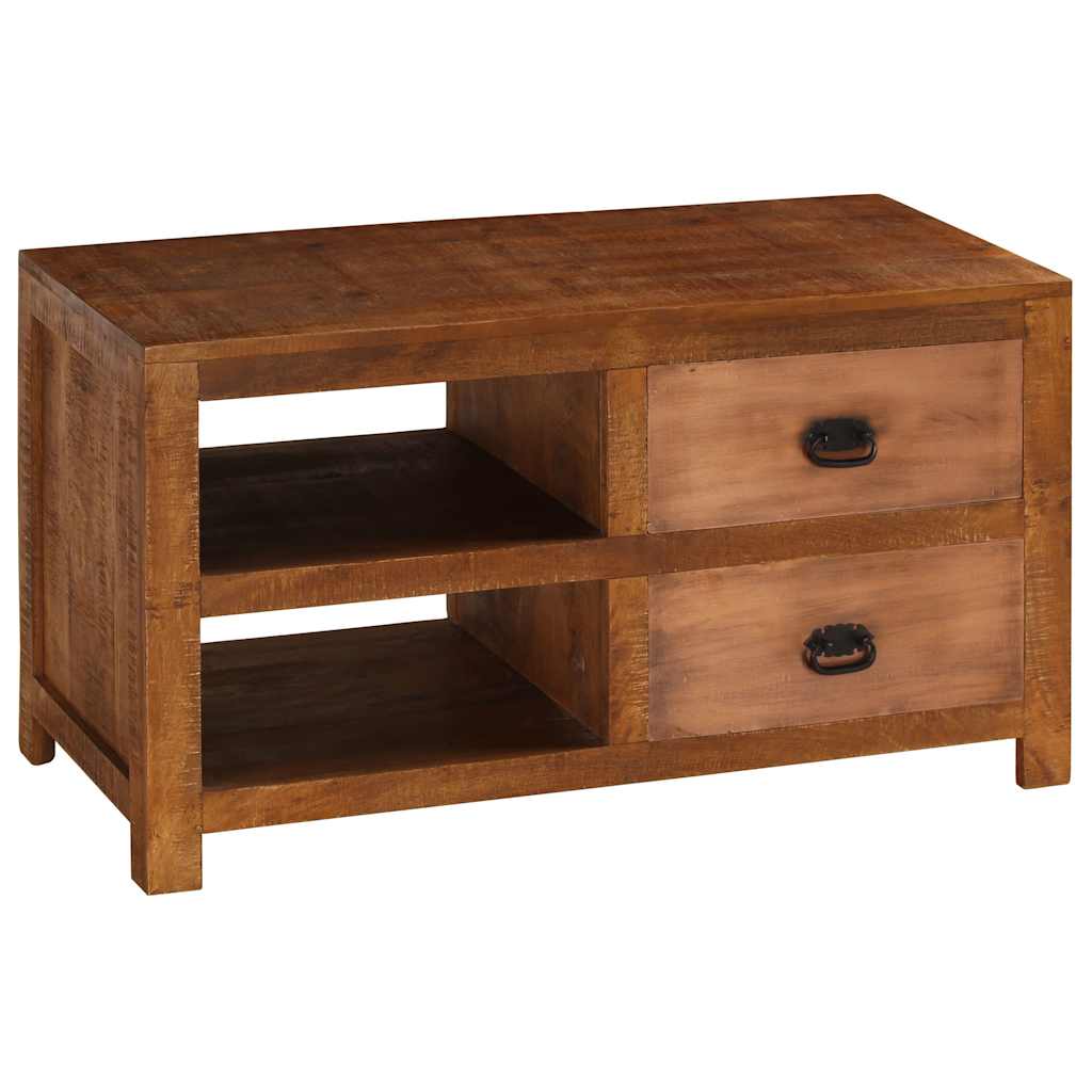 sofabord med 2 skuffer 90x40x50 cm massivt mangotræ