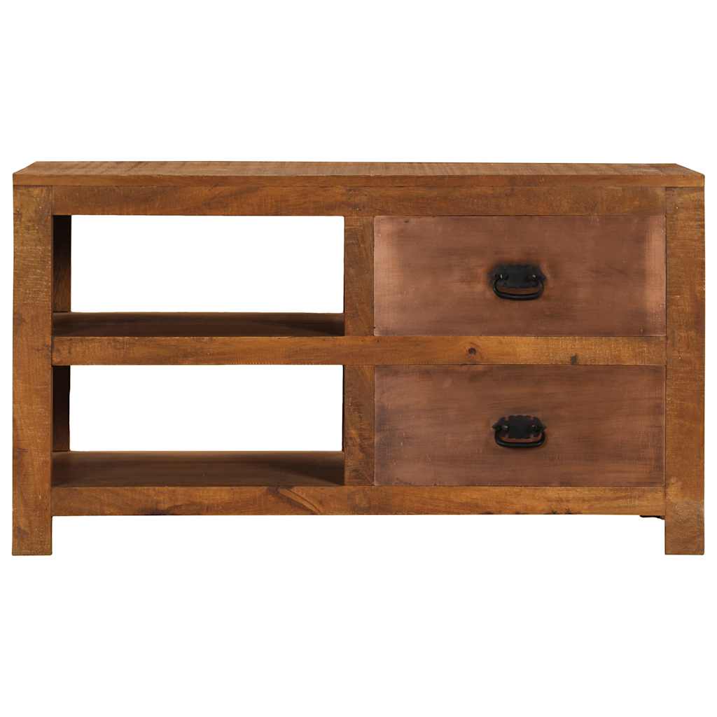 sofabord med 2 skuffer 90x40x50 cm massivt mangotræ