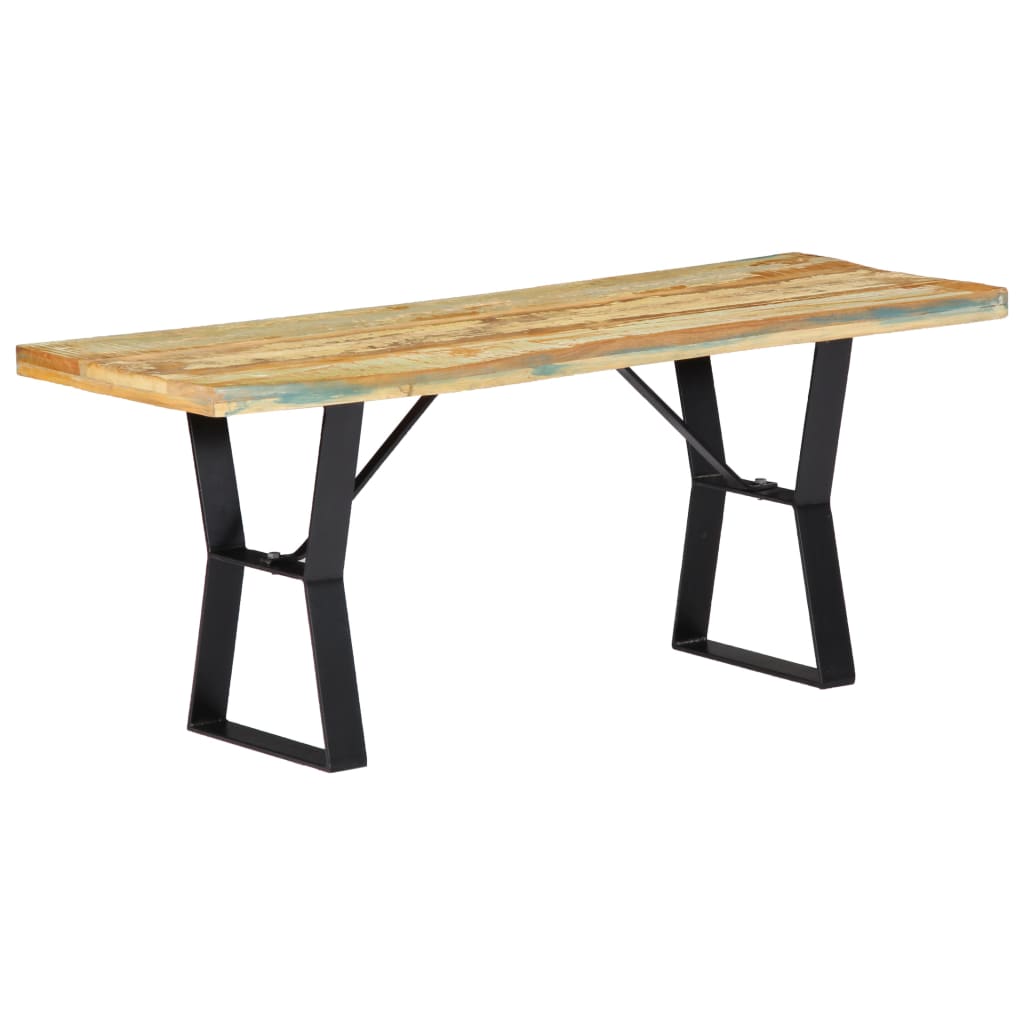 bænk 110 cm massivt genbrugstræ