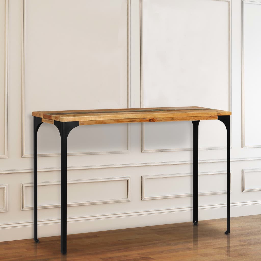 konsolbord 120x35x76 cm massivt genbrugstræ