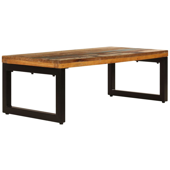 sofabord 100x50x35 cm massivt genbrugstræ og stål
