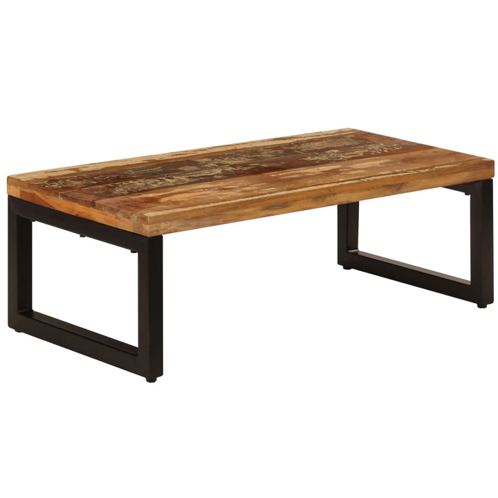 sofabord 100x50x35 cm massivt genbrugstræ og stål
