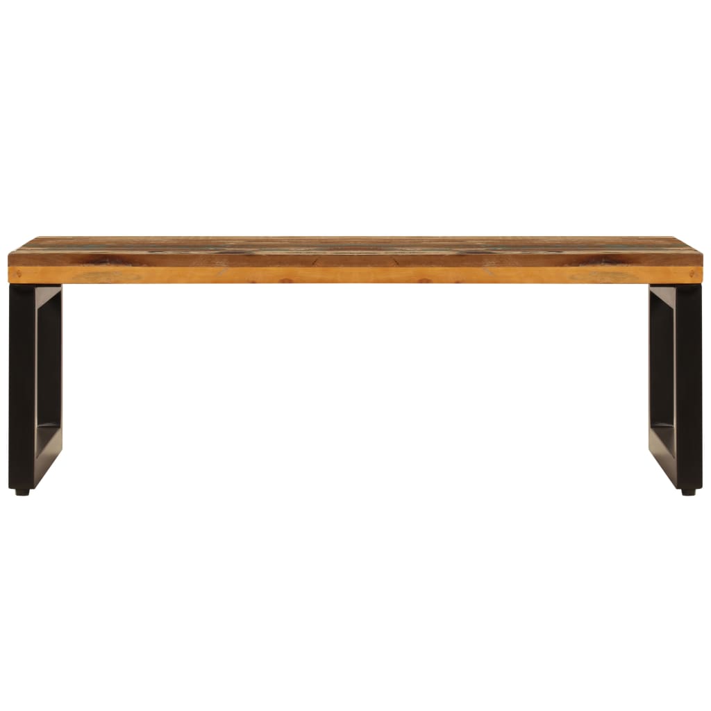 sofabord 100x50x35 cm massivt genbrugstræ og stål