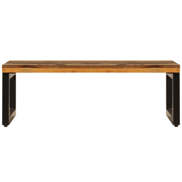 sofabord 100x50x35 cm massivt genbrugstræ og stål