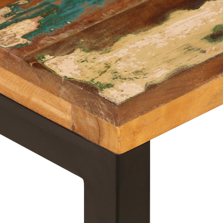 sofabord 100x50x35 cm massivt genbrugstræ og stål