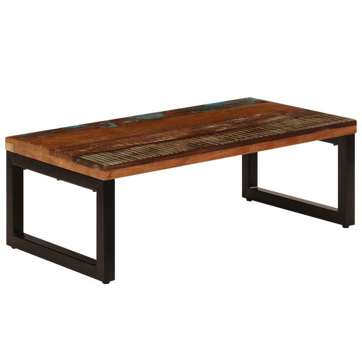 sofabord 100x50x35 cm massivt genbrugstræ og stål