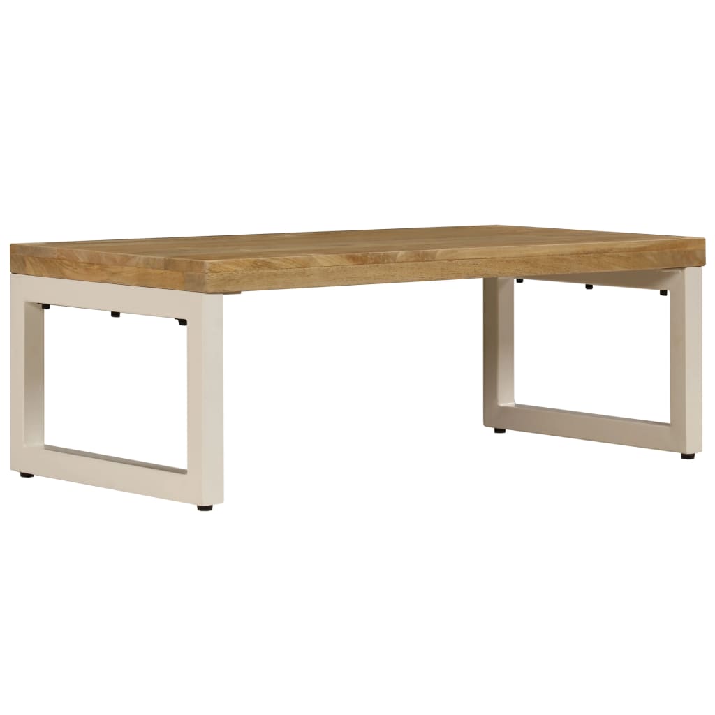 sofabord 100x50x35 cm massivt mangotræ og stål