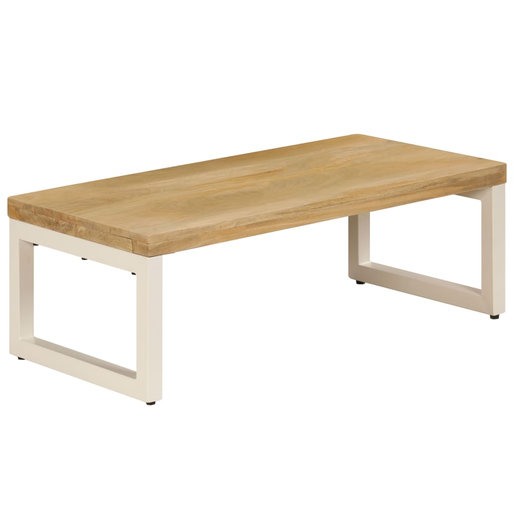 sofabord 100x50x35 cm massivt mangotræ og stål