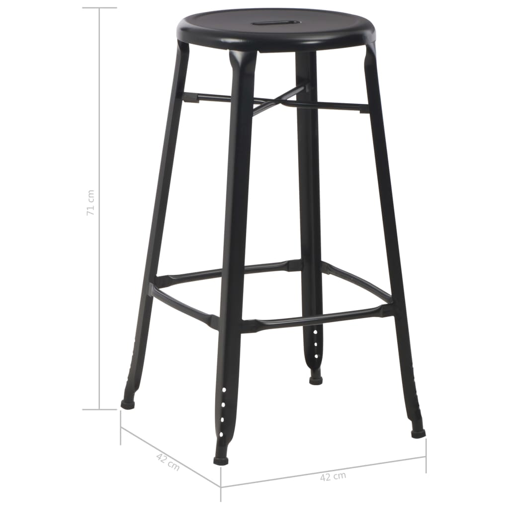 barstole 2 stk. stål sort
