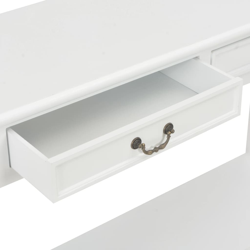 konsolbord 110 x 35 x 80 cm træ hvid
