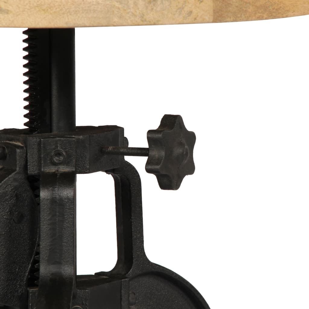 sidebord 45 x (45-62) cm massivt mangotræ og støbejern